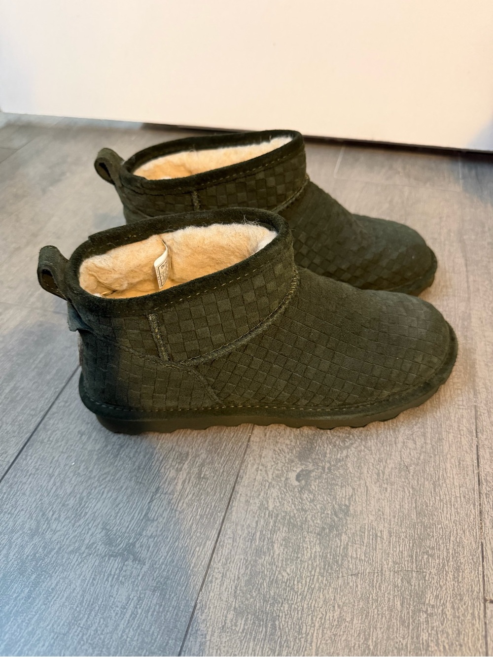 BearPaw Quilted Faux-Shearling Ankle Slippers